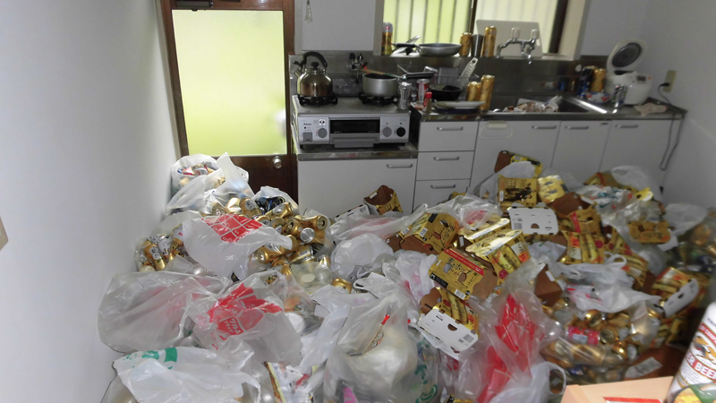 三原市一戸建てゴミ屋敷キッチン周り作業前