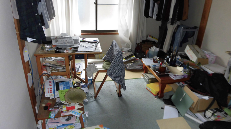 柳井市遺品整理現場の和室 作業前